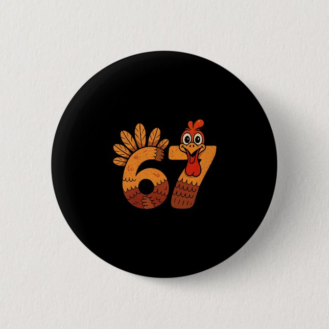 67 Meme Humor 6-7 Rolig Six Seven Thanksgiving Tur Knapp (Framsida)