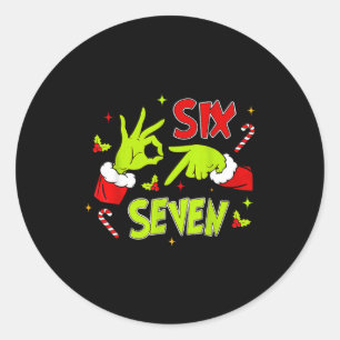 67 Meme Humor 6-7 Roligt Xmas Sex Sju Jul  Runt Klistermärke