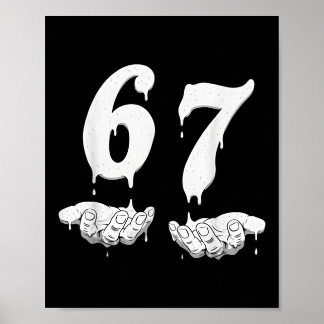 67 Mème humor nummer 6 7  Poster (Framsidan)