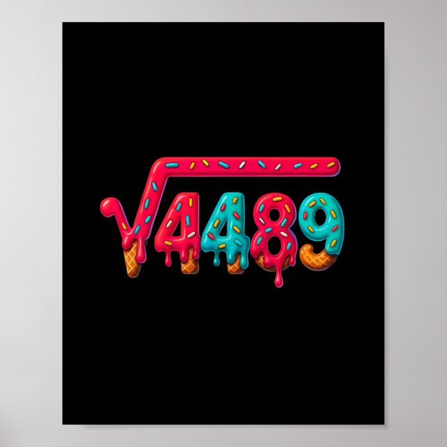67 Meme Ice Cream Drip Square Root 4489 Gen Alpha  Poster (Framsidan)