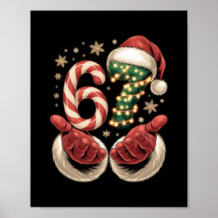 67 Mème jul rolig 6 7 Gen Alpha slang Santa Poster