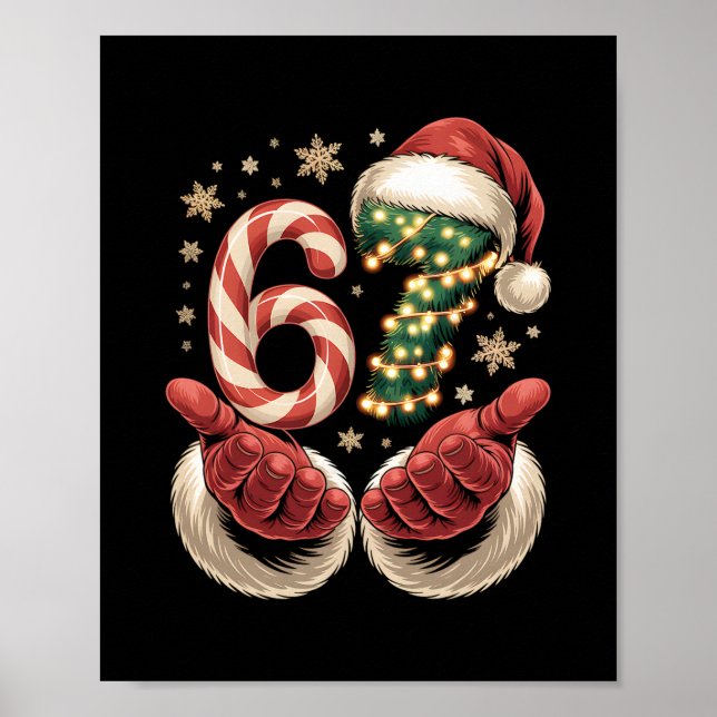 67 Mème jul rolig 6 7 Gen Alpha slang Santa  Poster (Framsidan)