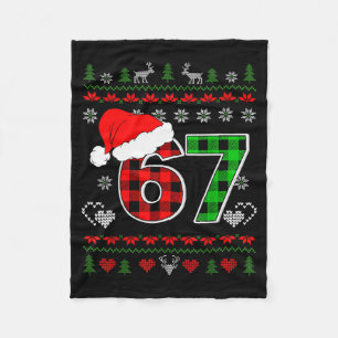 67 Meme jul sex sju Xmas ful jultröja män Fleecefilt