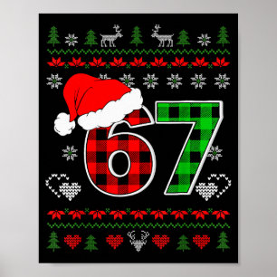 67 Meme jul sex sju Xmas ful jultröja män Poster