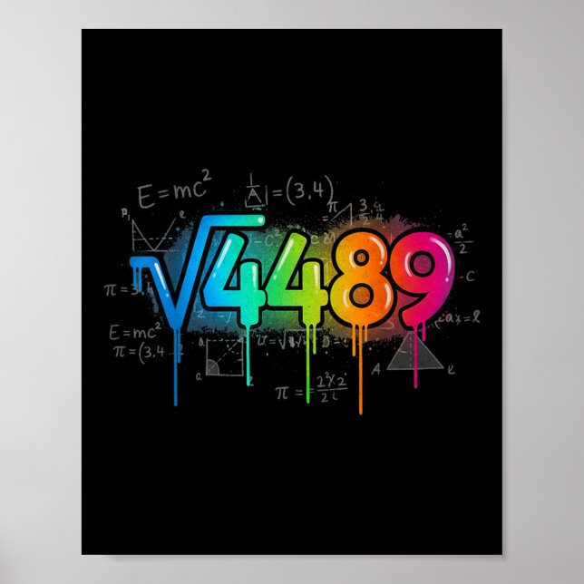 67 Meme Kvadratrot 4489 Dropp Six Seven Math Teach Poster (Framsidan)