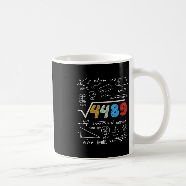 67 Meme Kvadratrot 4489 Gör Matten Rolig Födelseda Kaffemugg (Höger)