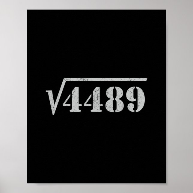 67 Meme Kvadratrot 4489 Slang Math 6 7 Retro Män  Poster (Framsidan)