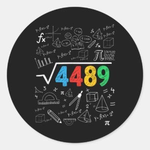67 Meme Kvadratrot 4489 Slang Sex Sju Math Teac Runt Klistermärke