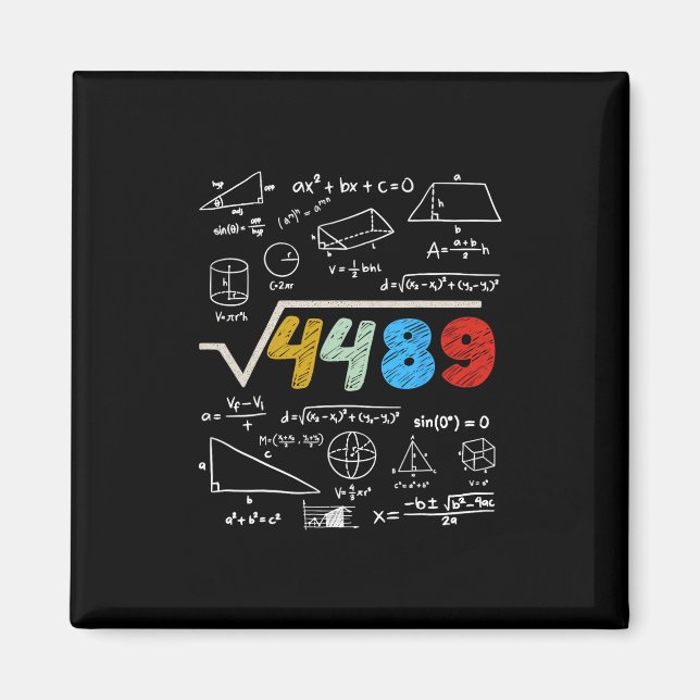 67 Meme Kvadratroten 4489 Gör Matten Rolig Födelse Magnet (Framsidan)