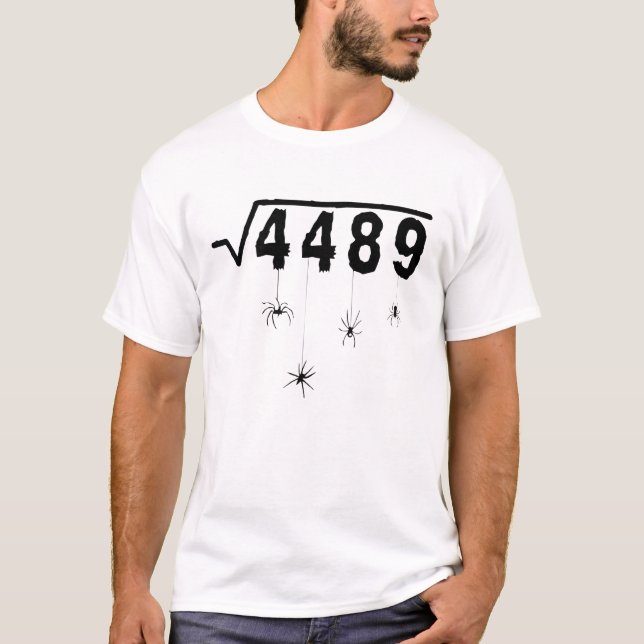 67 Meme Math Lärare 6 7 Halloween Spindlar Kvadrat T Shirt (Framsida)