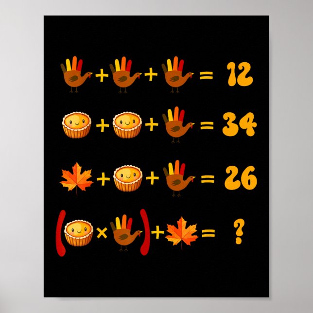 67 Meme Math Thanksgiving Logic Puzzle  Poster (Framsidan)