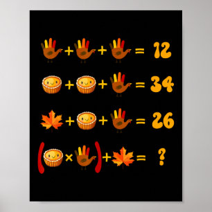 67 Meme Math Thanksgiving Logikpussel Poster