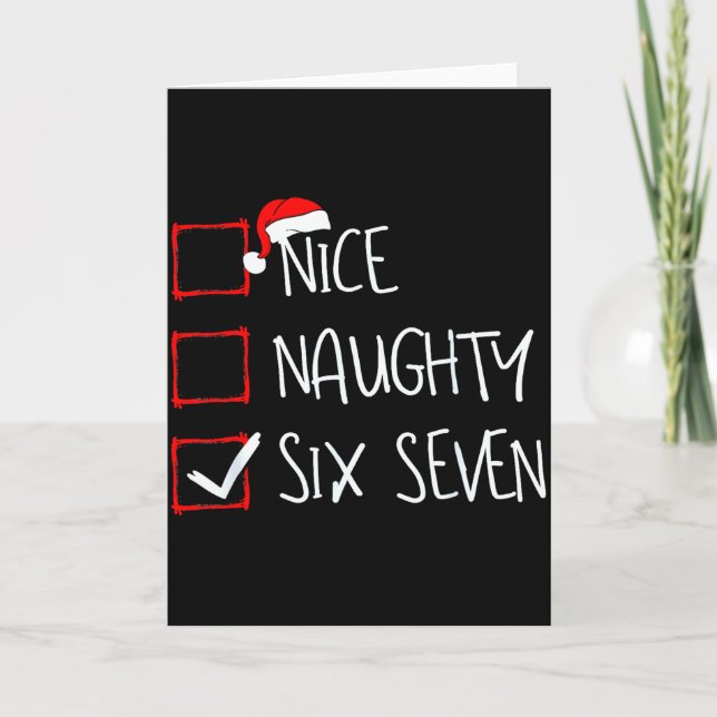 67 Meme Nice Naughty Six Seven Gen Alpha Funny Chr Kort (Framsida)