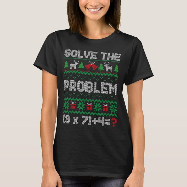 67 Meme Pemdas Math Joke Teacher Ugly Christmas Sw T Shirt (Framsida)