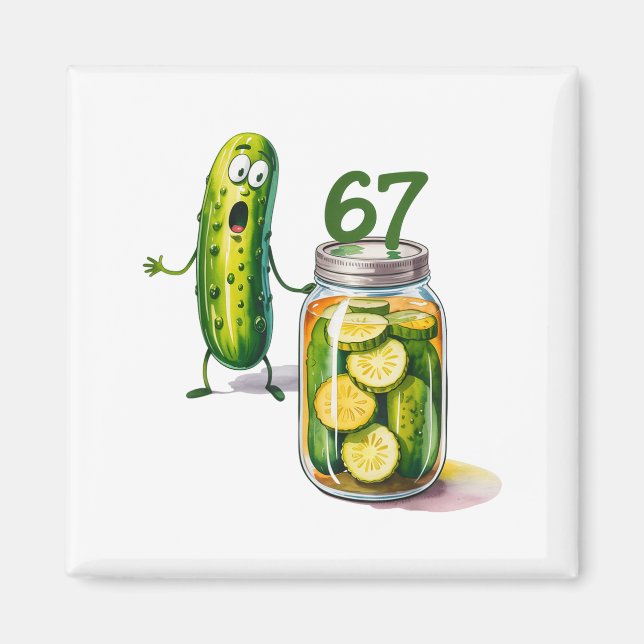 67 Meme Pickle Överraskning En Burk Skivade Pickle Magnet (Framsidan)