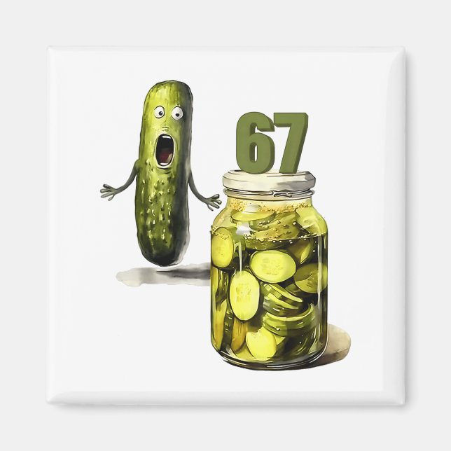 67 Meme Pickle Överraskning En Burk Skivade Pickle Magnet (Framsidan)