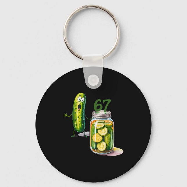 67 Meme Pickle Överraskning En Burk Skivade Pickle Nyckelring (Framsida)