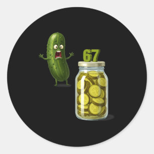 67 Meme Pickle Överraskning En Burk Skivade Pickle Runt Klistermärke