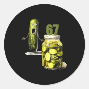 67 Meme Pickle Överraskning En Burk Skivade Pickle Runt Klistermärke
