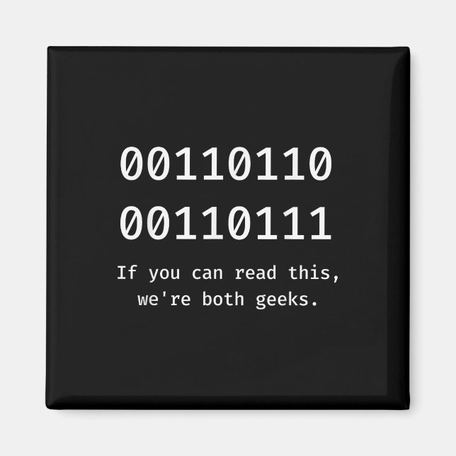 67 Meme Programmerare Binärkod Rollig Sex Sju Pro Magnet (Framsidan)