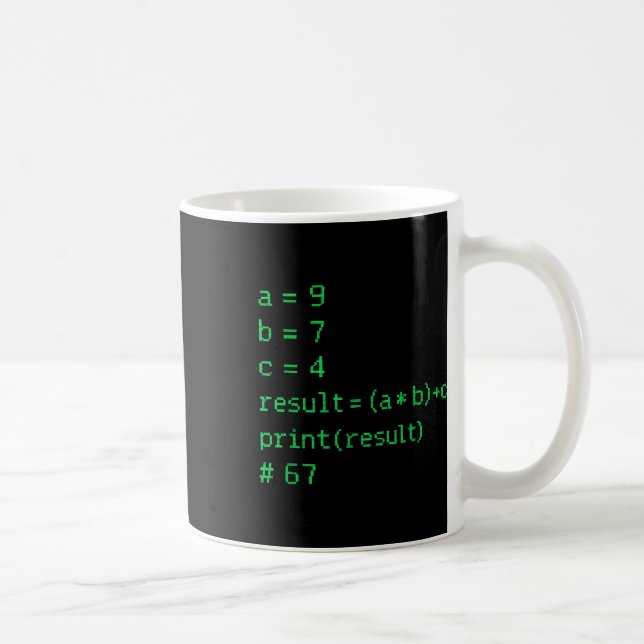 67 Meme Python-kod Resultat Geek Humor Sex Sju Pr Kaffemugg (Höger)