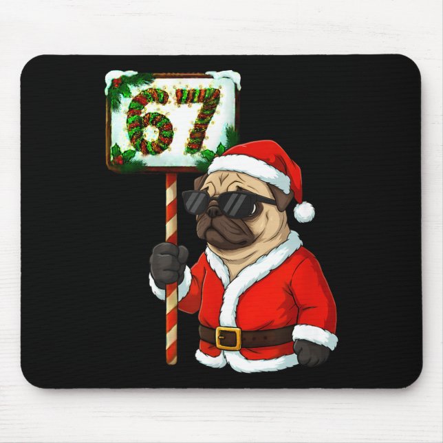 67 Mème Rolig Sex Sju Jul Pug Hund Älskare  Musmatta (Framsidan)
