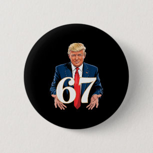 67 Meme Rolig Trump 67 Händer Meme Slang 6 7 Hände Knapp