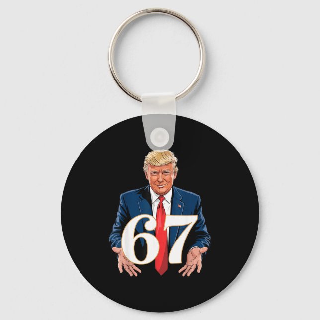 67 Meme Rolig Trump 67 Händer Meme Slang 6 7 Hände Nyckelring (Framsida)
