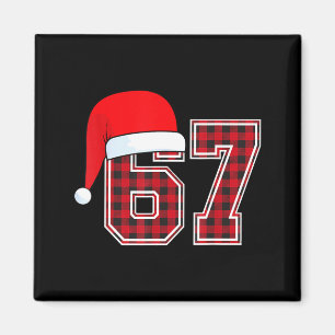 67 Mème Roliga jul röda Plaid Xmas Pyjamas Sla Magnet