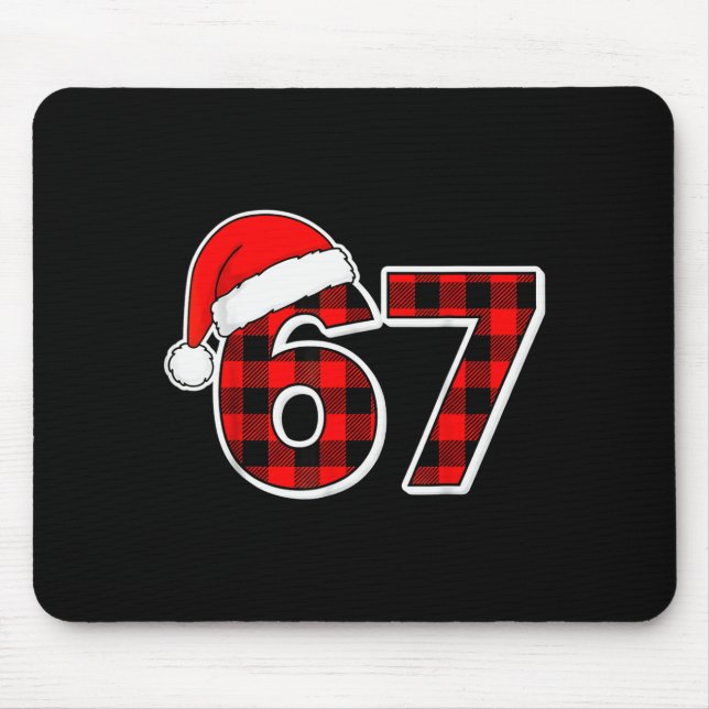 67 Mème Roliga jul röda Plaid Xmas Pyjamas Sla Musmatta (Framsidan)