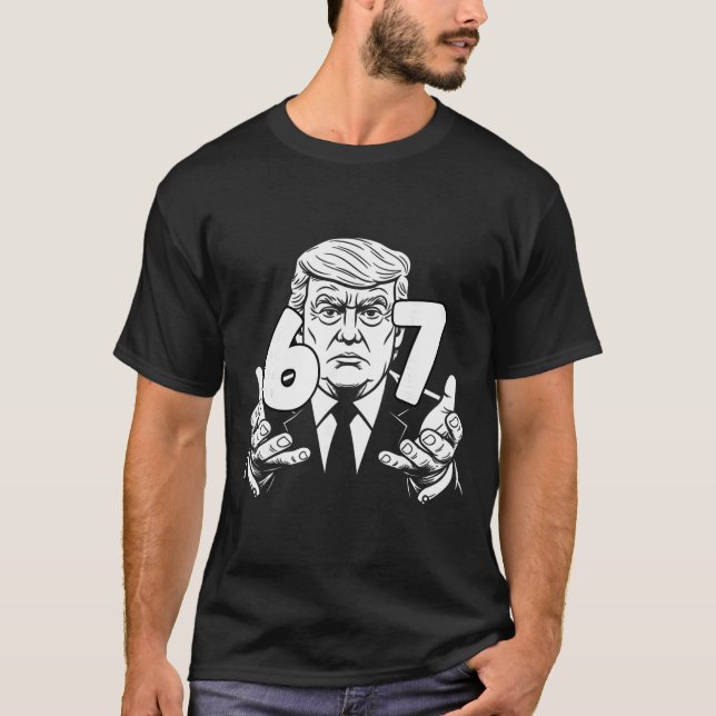 67 Meme Roliga Trump 67 händer Meme Slang 6 7 händ T Shirt (Framsida)