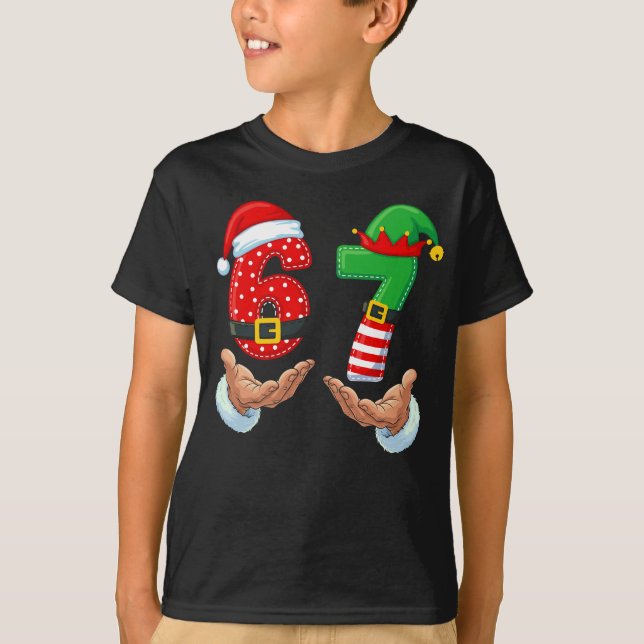 67 Meme Santa's Hands  T Shirt (Framsida)