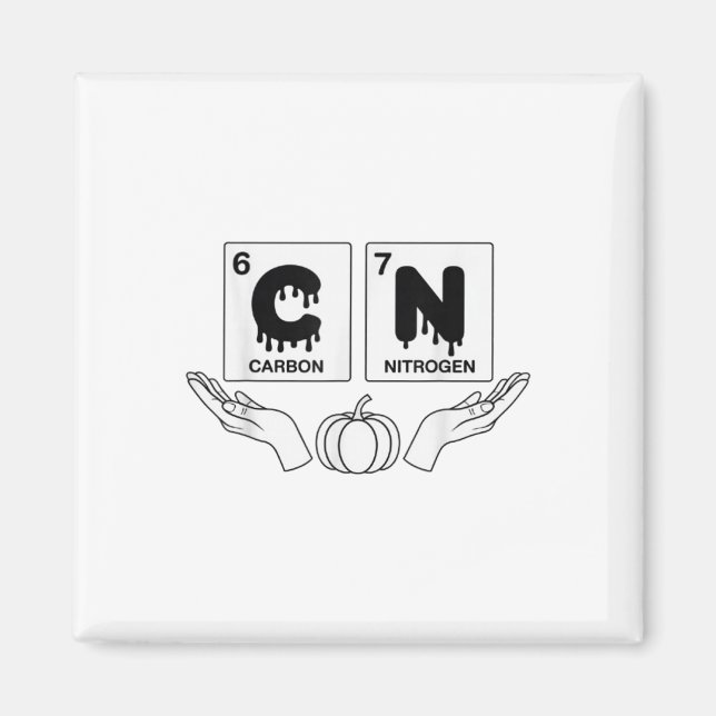 67 Meme Science Chemistry Funny Pumpkin Art Nerd J Magnet (Framsidan)