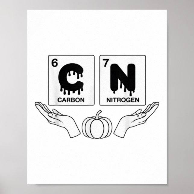 67 Meme Science Chemistry Funny Pumpkin Art Nerd J Poster (Framsidan)