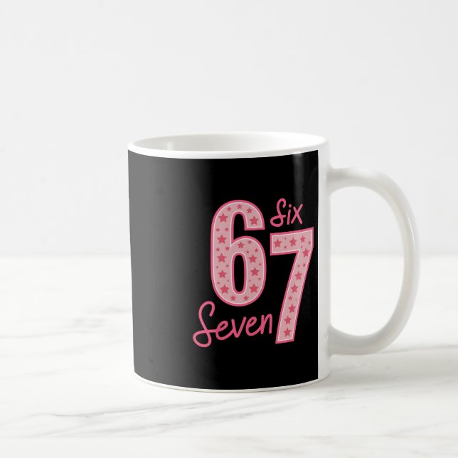 67 Meme Sex Sju 1  Kaffemugg (Höger)