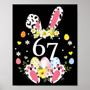 67 Meme Sex Sju 6 7 Kanin Leopard Barn Roligt Påsk Poster