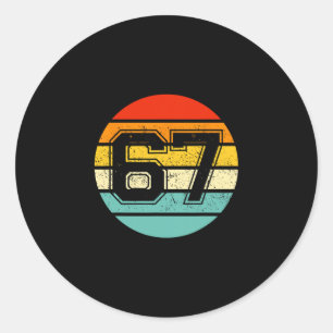 67 Meme Sex Sju 6 7 Meme Roligt Nummer Vintage Runt Klistermärke