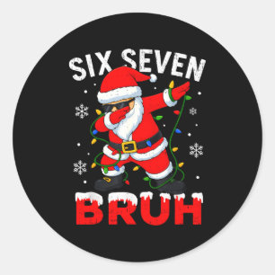67 Meme Sex Sju Bruh Dabbing Tomte Roligt Jul Runt Klistermärke