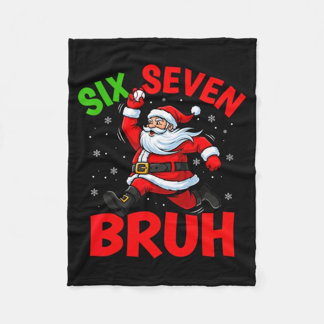 67 Meme Sex Sju Bruh Tomte Baseboll Roligt Jul Fleecefilt (Framsidan)
