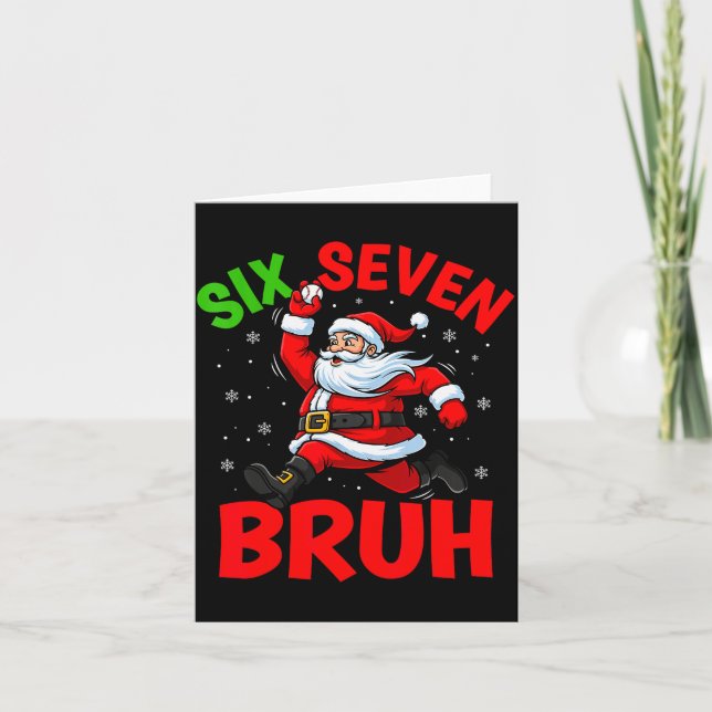 67 Meme Sex Sju Bruh Tomte Baseboll Roligt Jul Kort (Framsida)