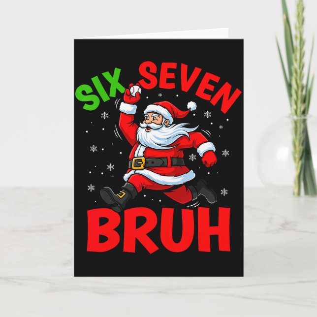 67 Meme Sex Sju Bruh Tomte Baseboll Roligt Jul Kort (Framsida)