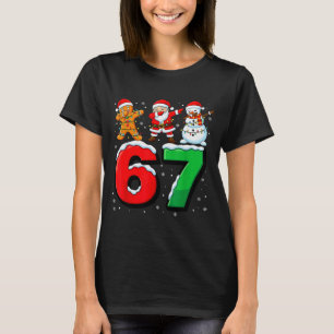 67 Meme Sex Sju Dabbing Tomte 6 7 Rolig Jul T Shirt