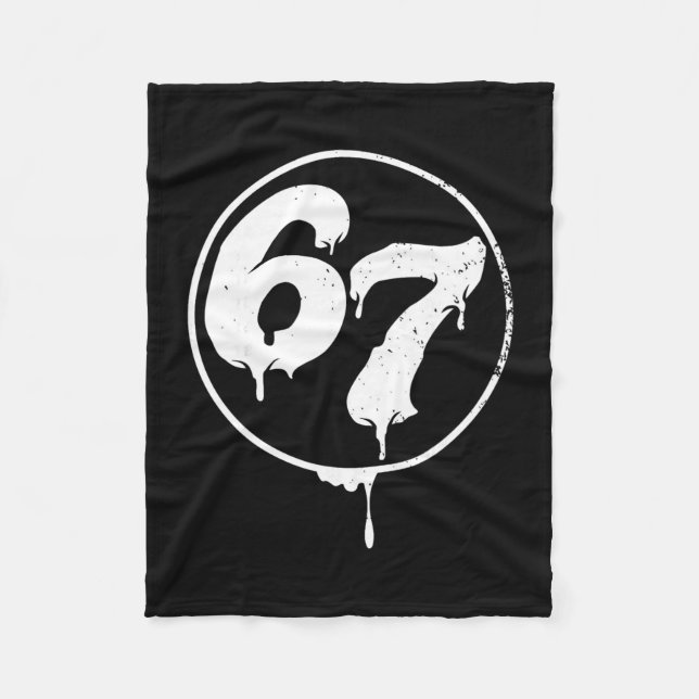 67 Meme Sex Sju Urn Graffiti Stil  Fleecefilt (Framsidan)