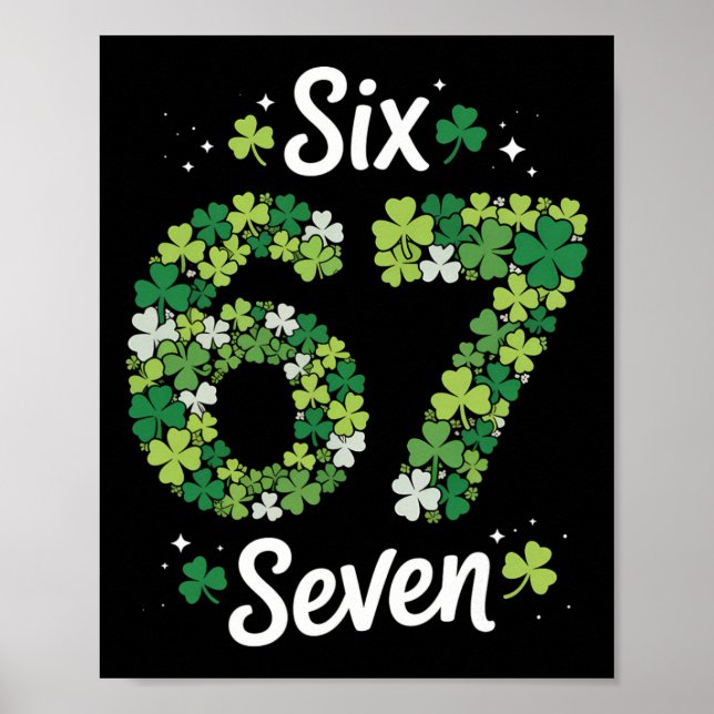 67 Meme Shamrocks St Patrick's Day 6-7 Kids Flicko Poster (Framsidan)