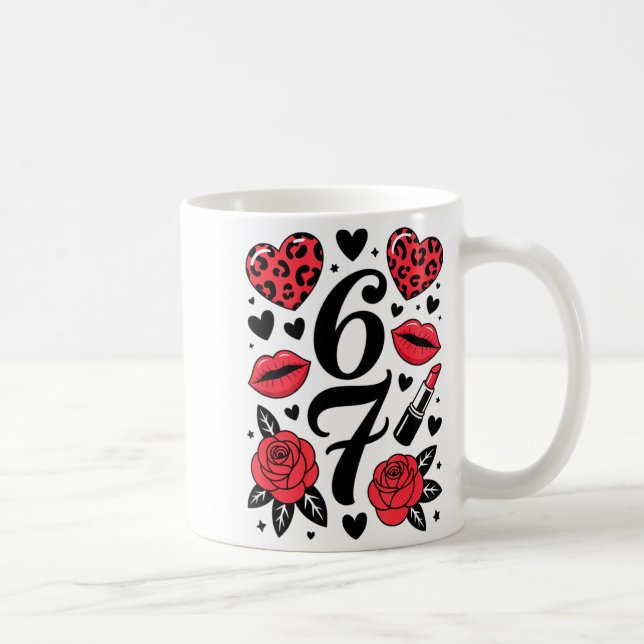 67 Meme Six Seven 67 Meme Six Seven 6 7 Valentine  Kaffemugg (Höger)