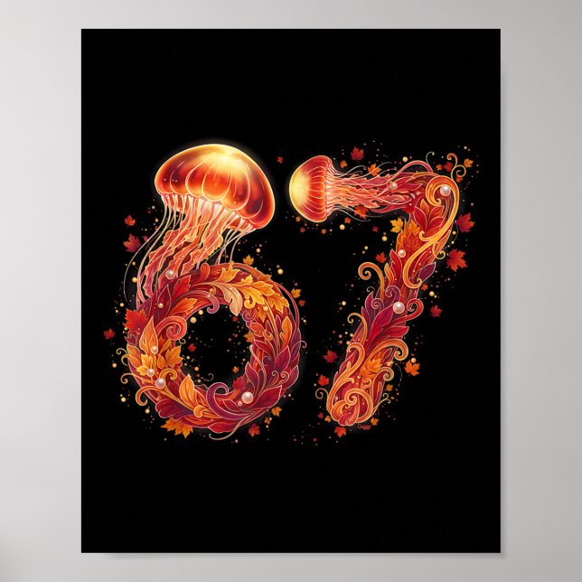 67 Meme Six Seven 6 7 Humor Manetäring Thanksgivin Poster (Framsidan)