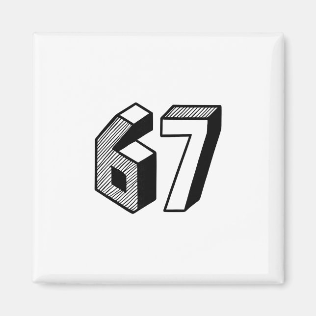67 Meme Six Seven 6-7 Roligt Internet Skämt Viral  Magnet (Framsidan)