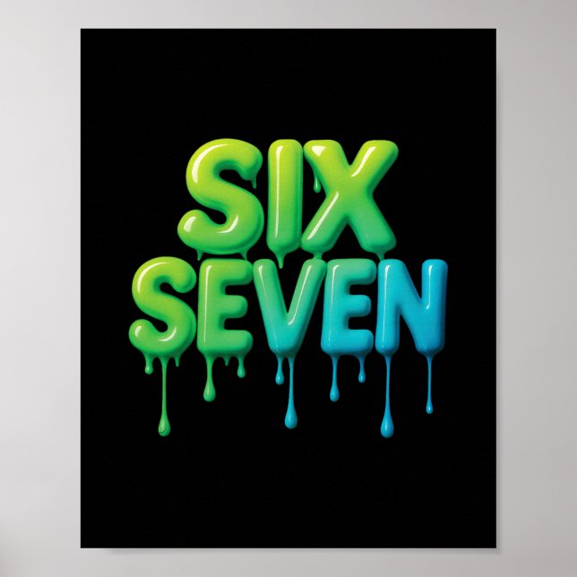 67 Meme Six Seven 6-7 Roligt Internet Skämt Viral  Poster (Framsidan)