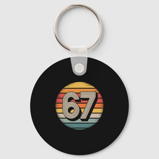 67 Meme Six Seven 6 7 Shirt Meme Funny Number Vint Nyckelring (Framsida)