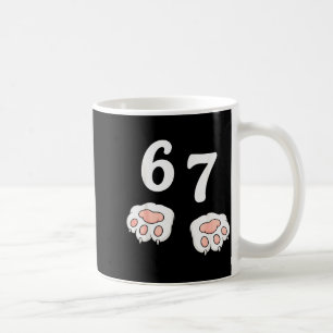 67 Meme Six Seven 6 7 Tröja Meme Rolig Katt 67  Kaffemugg